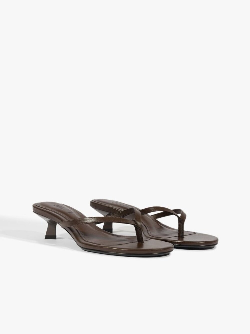 Schutz Carolyn Leather Sandal Dark Chocolate Kitten Heel 9.5